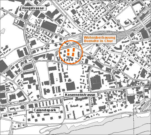 Wohnüberbauung Bündte in Chur - Lageplan